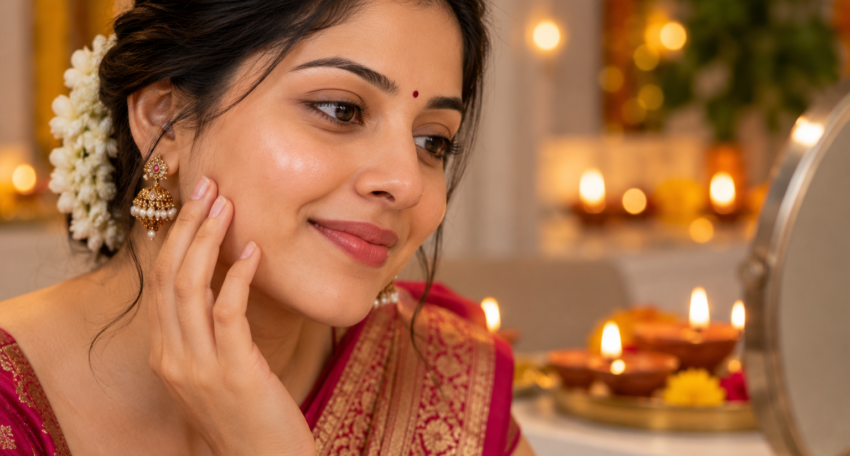 Diwali Glow by the Mirror