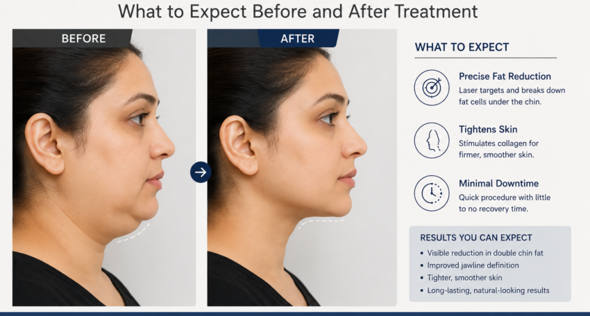Laser for double chin fat