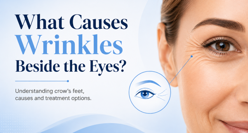 wrinkles beside eyes