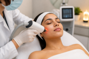 Laser facial session for pigmentation treatment in Surat