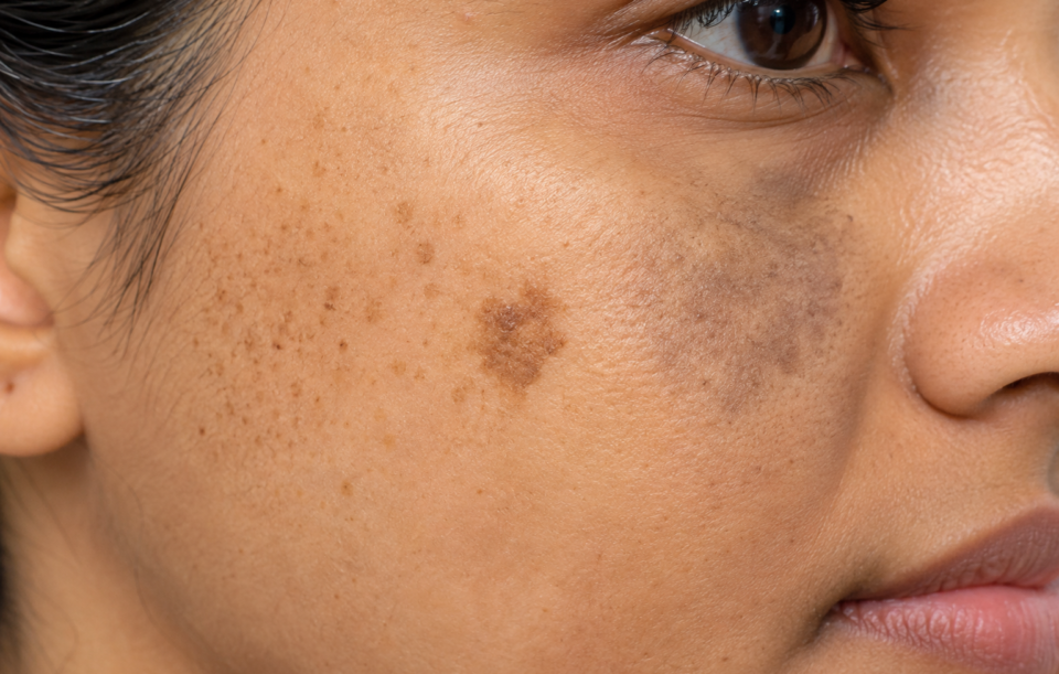 Clinical Close-Up of Pigmented Facial Skin