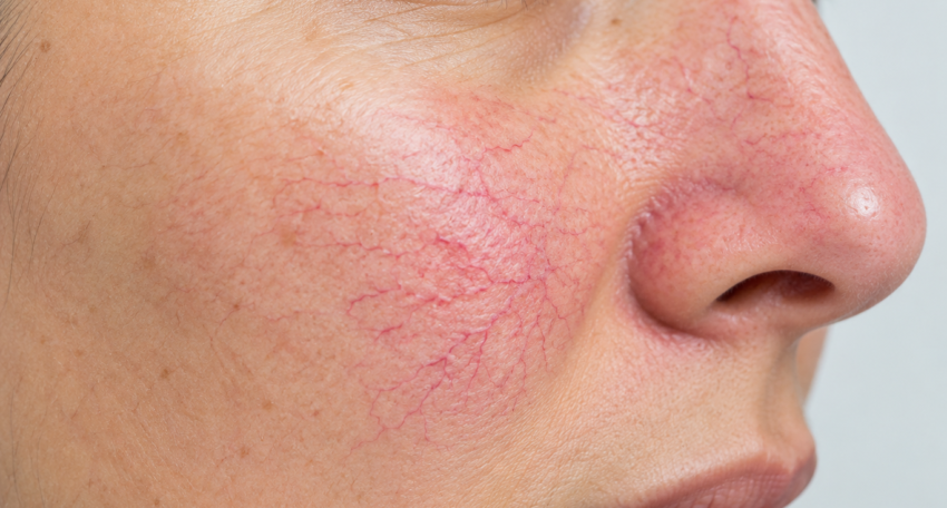Close-Up of Facial Capillaries