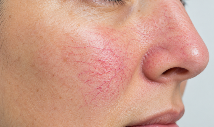Close-Up of Facial Capillaries