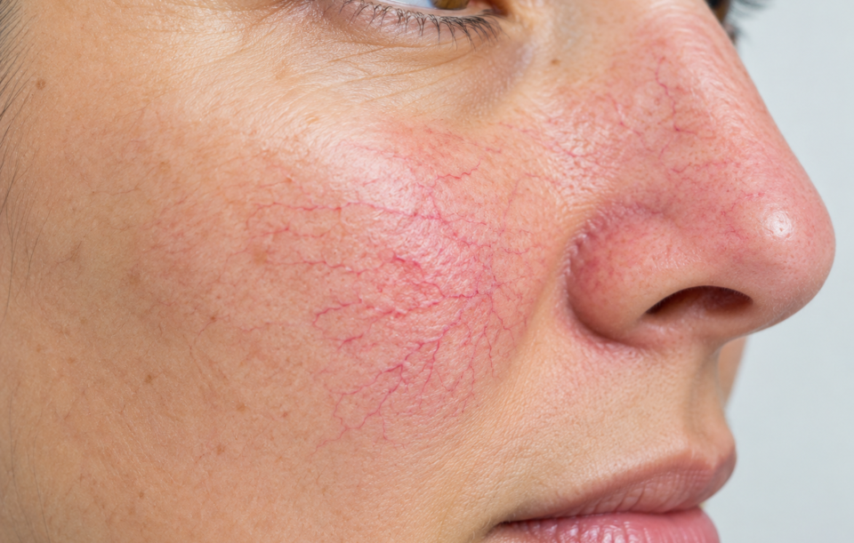Close-Up of Facial Capillaries