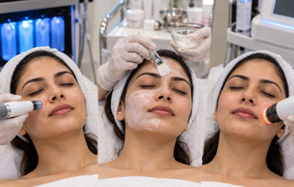 Triptych of Spa Facial Treatments